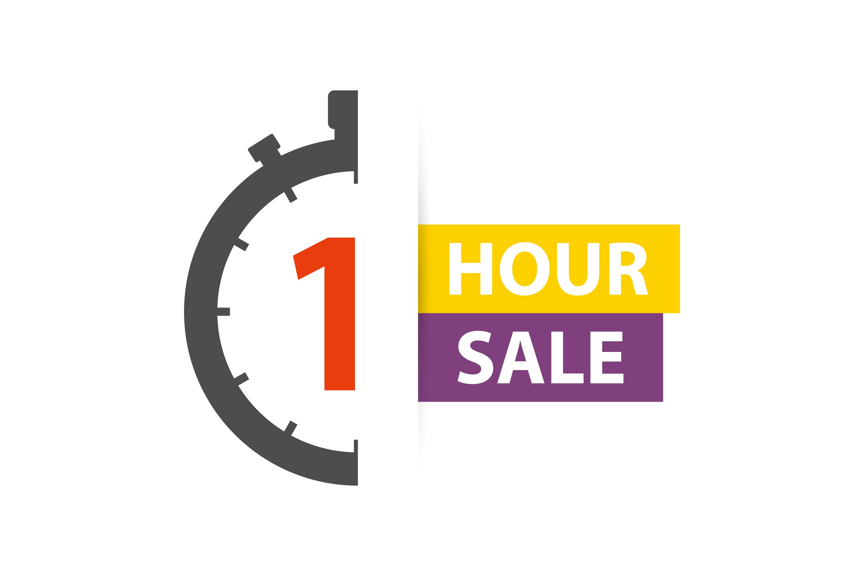 One hour sale icon isolated on white background display picture 3