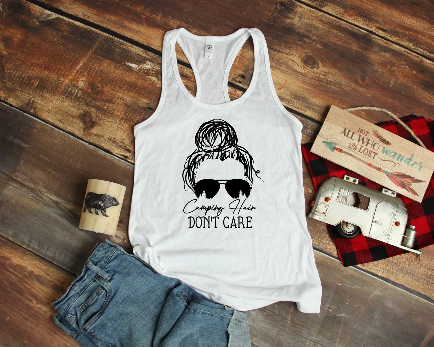 Camping Hair Don't Care (735931) Cut Files Design Bundles