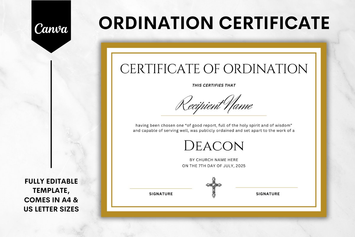 Editable Ordination Certificate for Deacon Canva (4760011) editable-ordination-certificate-for-deacon-canva-4760011