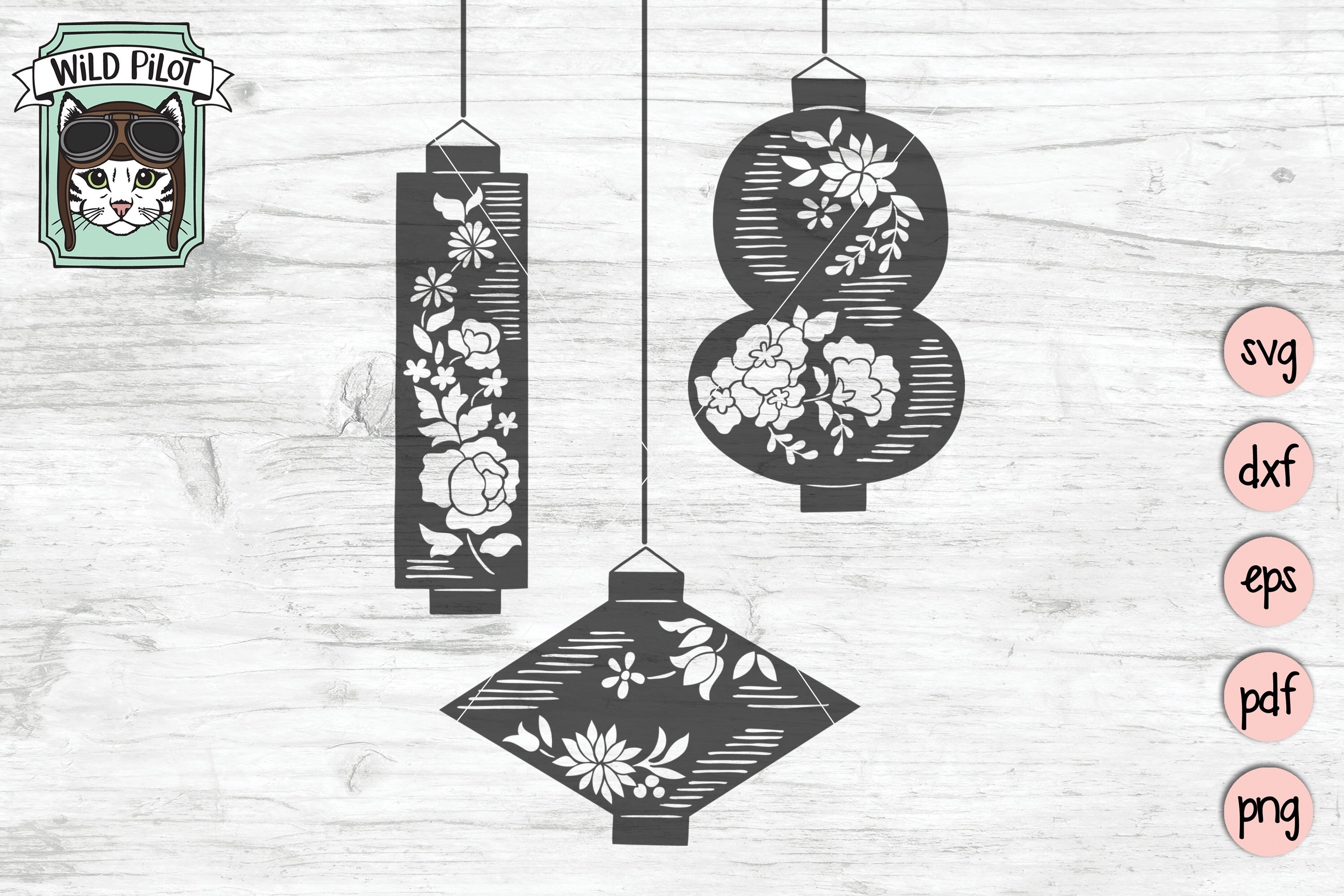 Download Lanterns Svg Cut File Hanging Floral Lanterns Svg Cut File 1206702 Cut Files Design Bundles