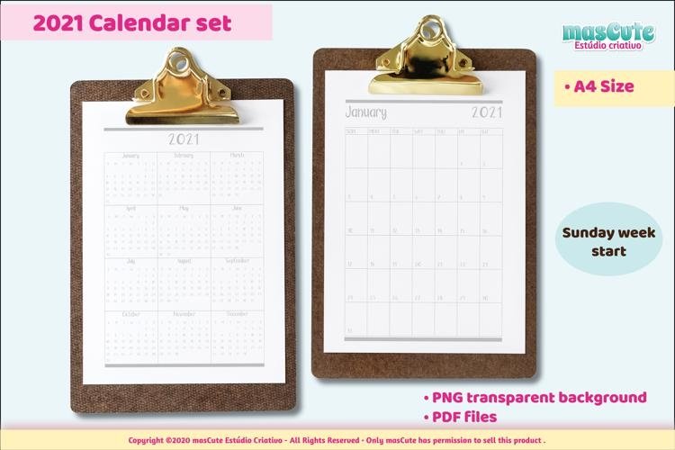 Download Calendar 2021 A4 Sunday Week Start Printable 1130438 Inserts Design Bundles