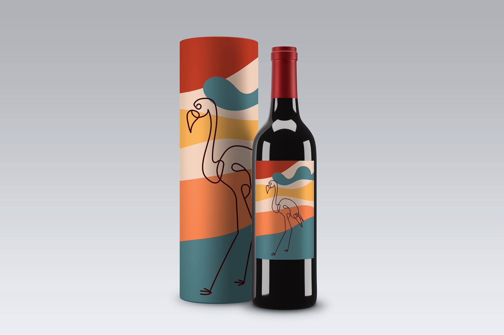 Bottle of wine, mockup.