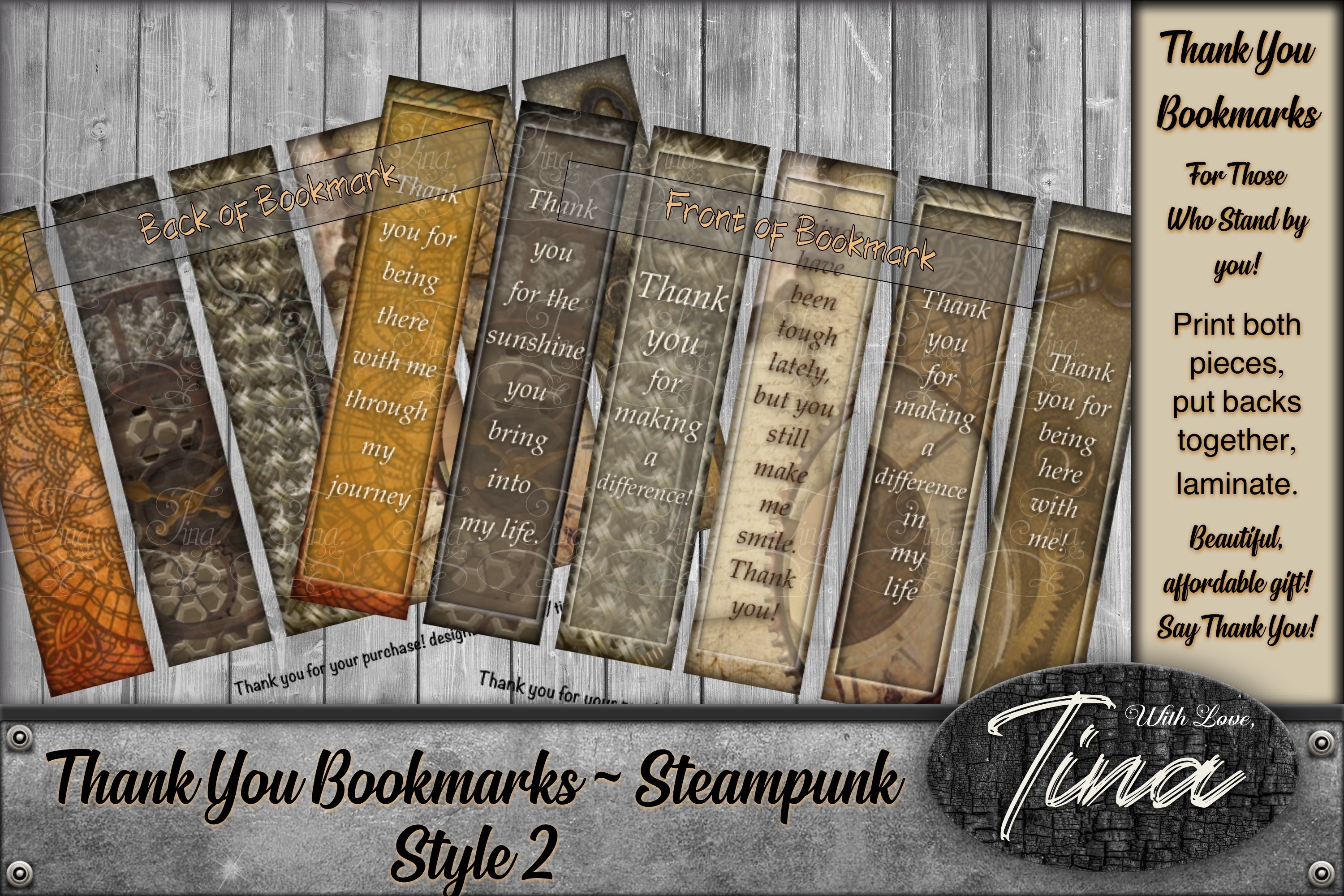thank you gift bookmarks printable nurses workers steampunk2 555024