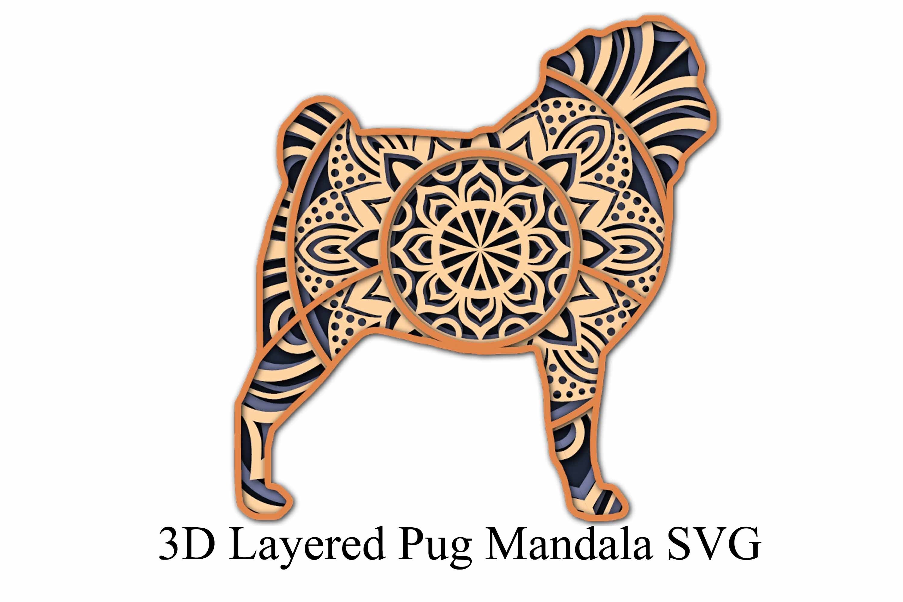 Mandala Dog SVG Bundle - 3D Layered Mandalas (809598) | Cut Files