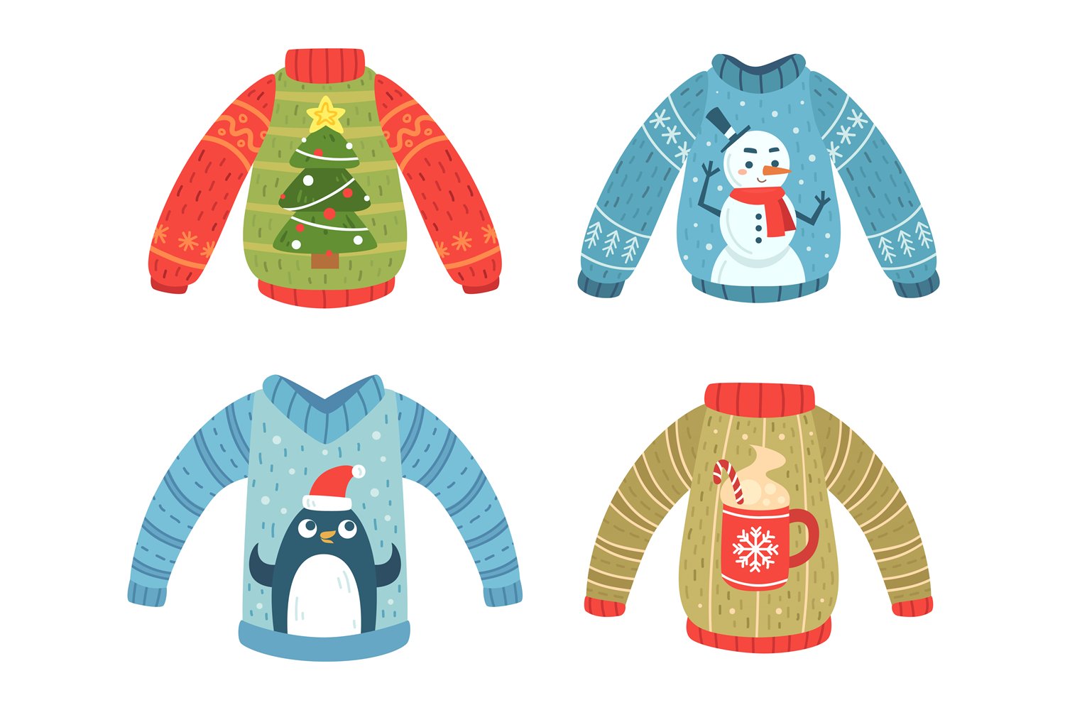 Cartoon christmas party jumpers for winter holiday celebrati (1979779