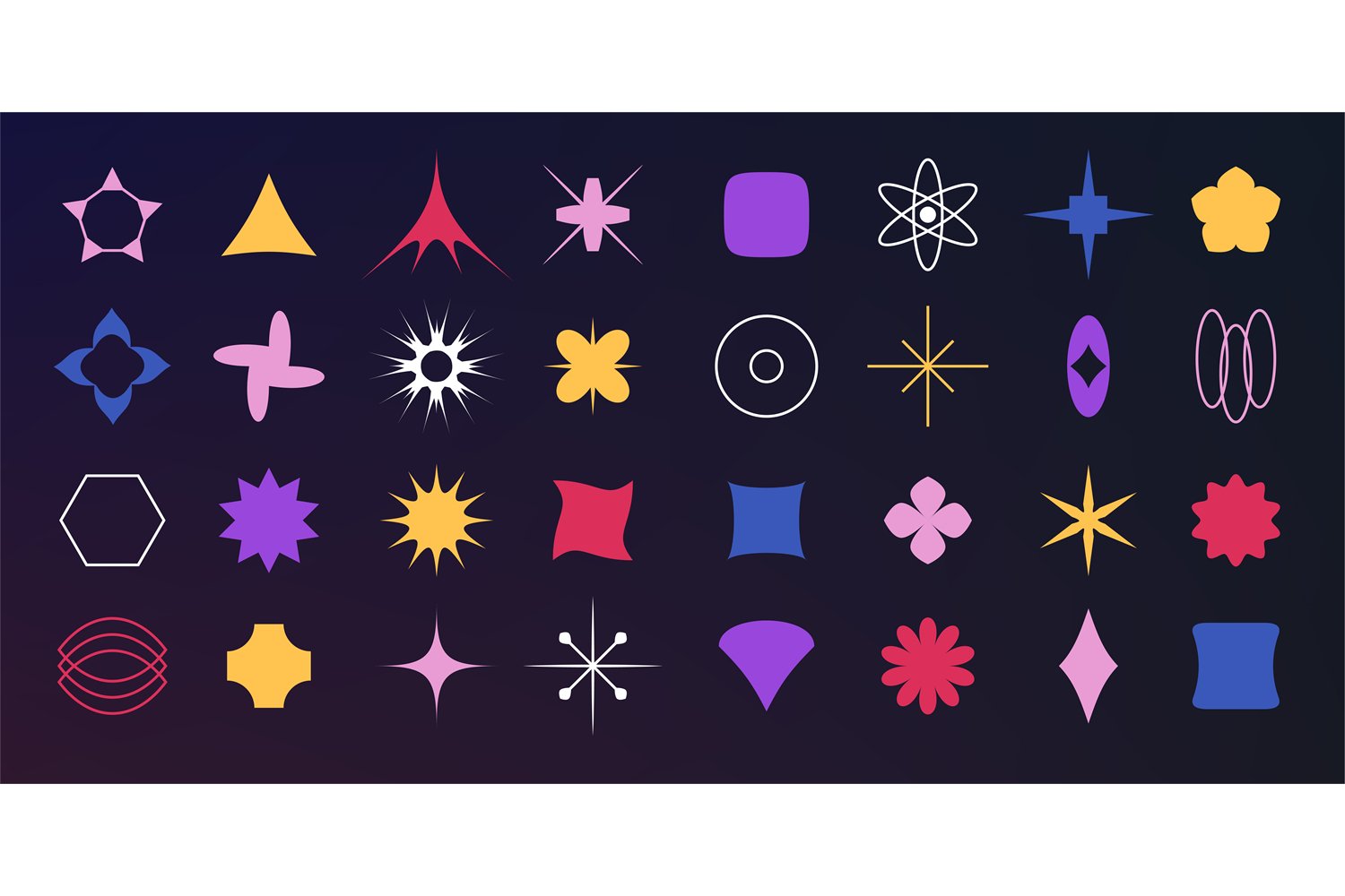 Geometric forms. Abstract shapes. Isolated star elements. Re (2226720 ...