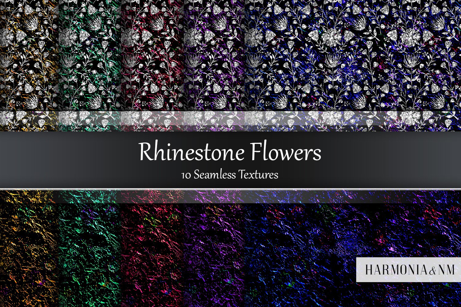 Rhinestone Flowers 10 Seamless Textures (430928) | Textures | Design ...