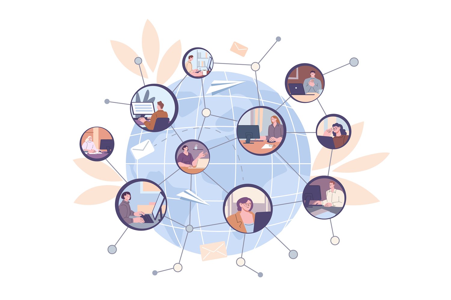 Worldwide social network, communication business people or i, image size:1500x1000