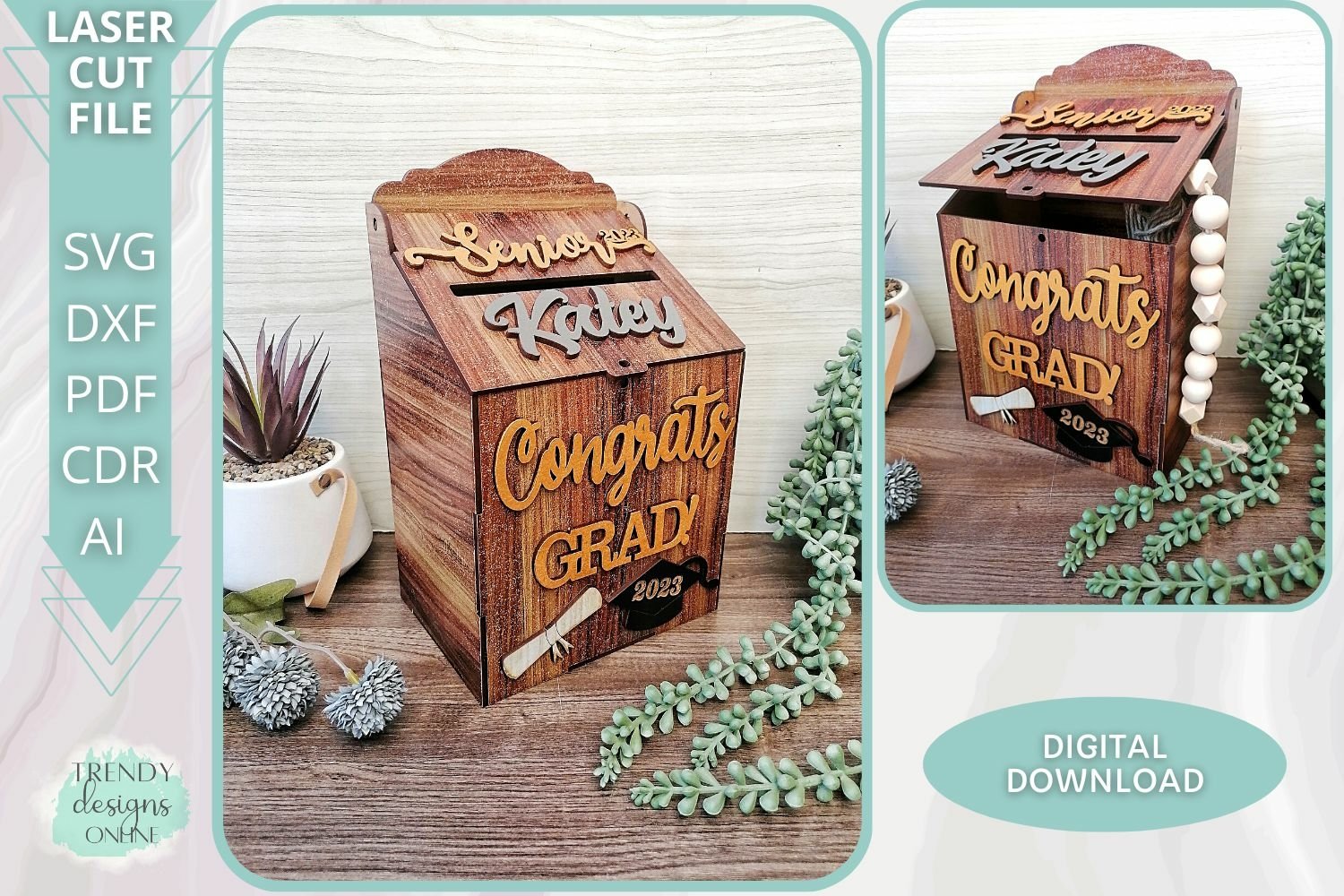 Graduation Gift Cards & Envelopes box Glowforge Laser cut Graduation Gift Cards & Envelopes box Glowforge Laser cut