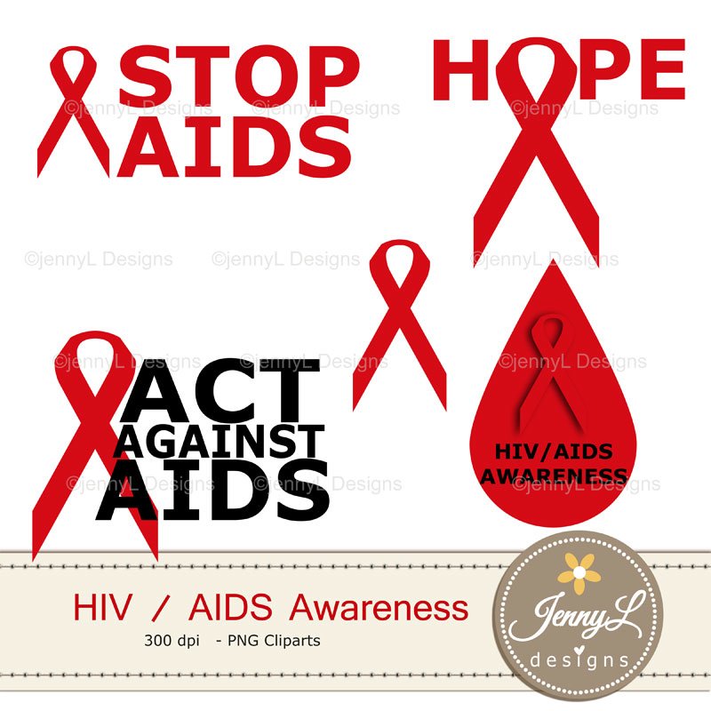 Aids / HIV Awareness Digital Papers and Cliparts (80556) | Backgrounds ...