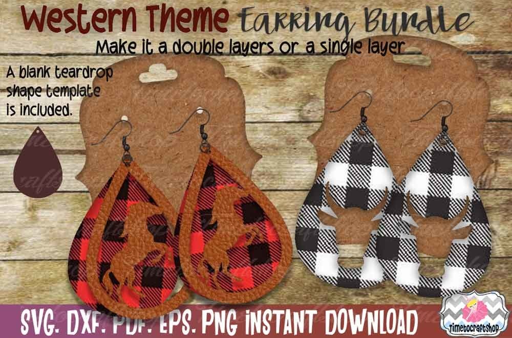Download Svg Dxf Pdf Png And Eps Western Earring Template Bundle 416529 Svgs Design Bundles
