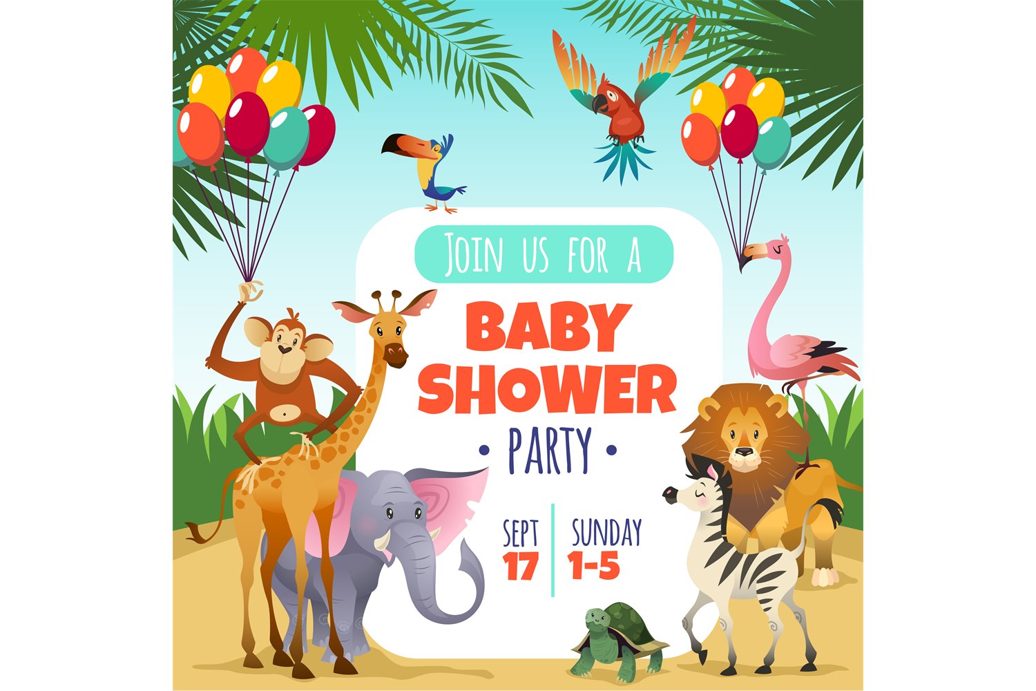 Mother baby shower. Template invitation children party greet (780621) | Printables | Design Bundles