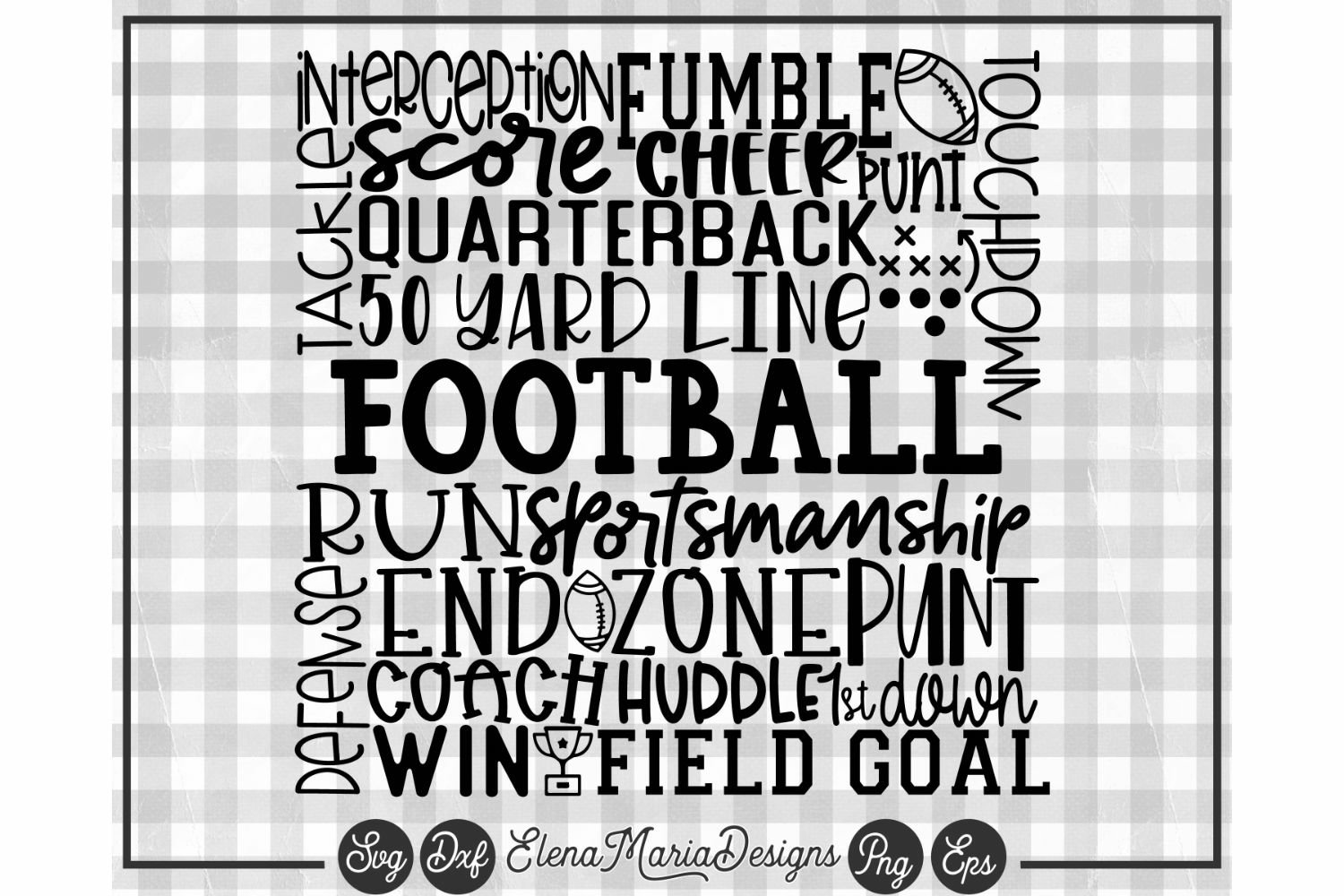 Football Game Day Subway Art Svg File (290095) Cut Files Design Bundles