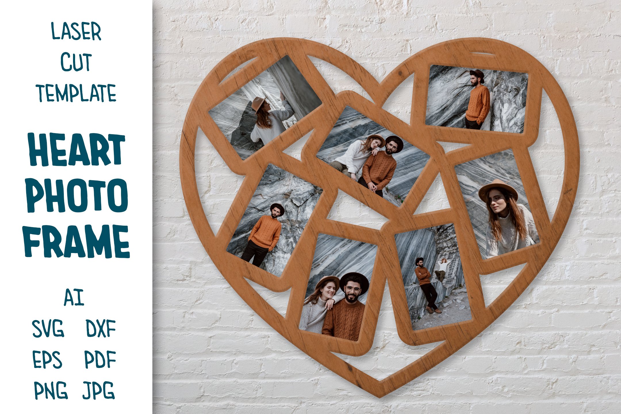 Heart Shaped Photo Frames, Frame for Family / Wedding Photos