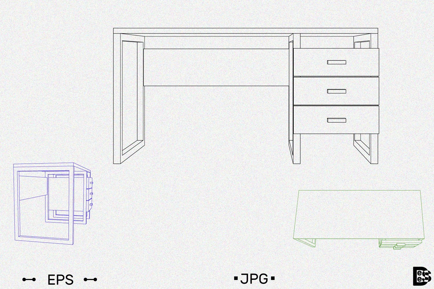Empty office desk clipart. 3d Vector illustration. (983856 ...