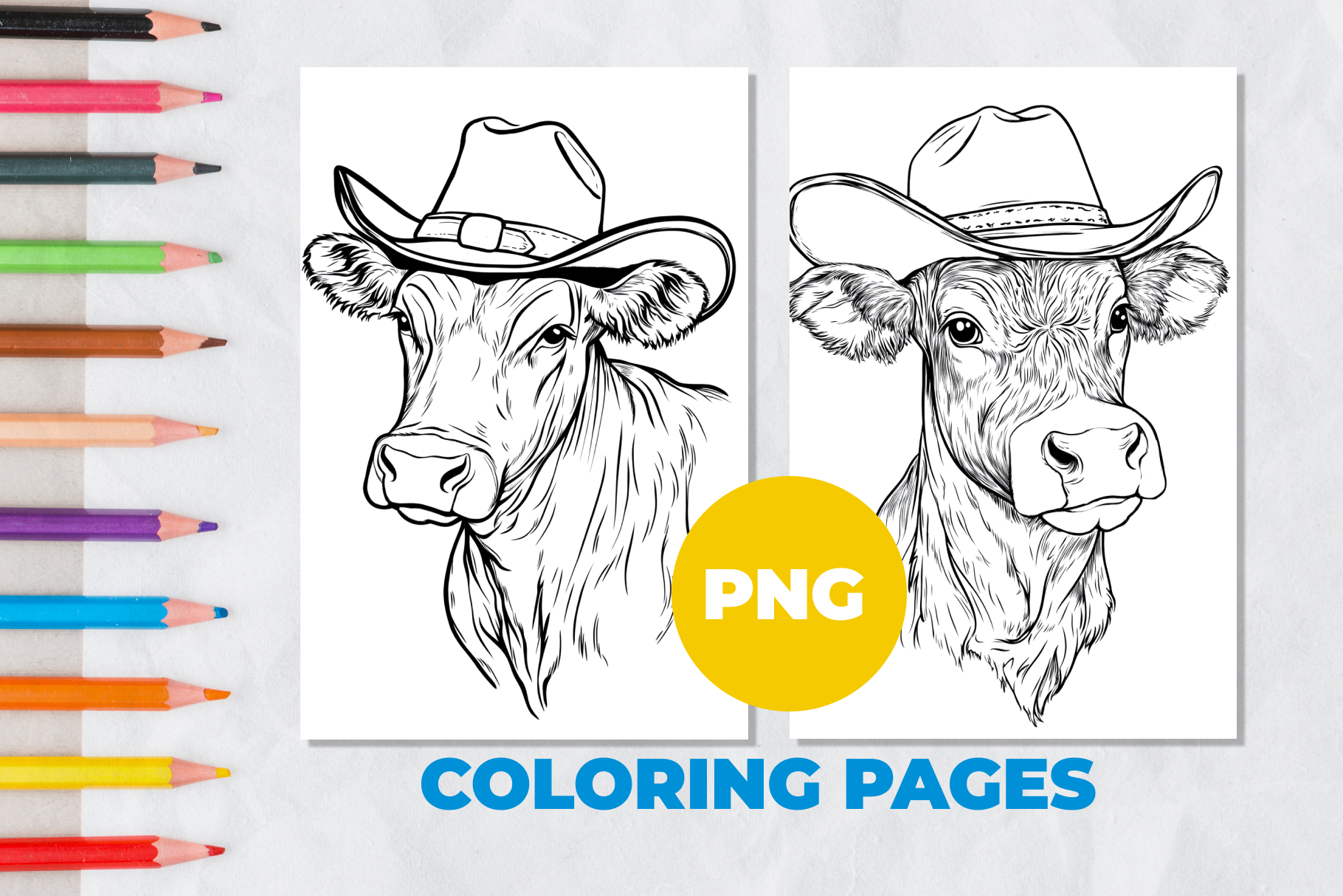 Cowboy cow Coloring Pages | Coloring book, image size:1820x1214