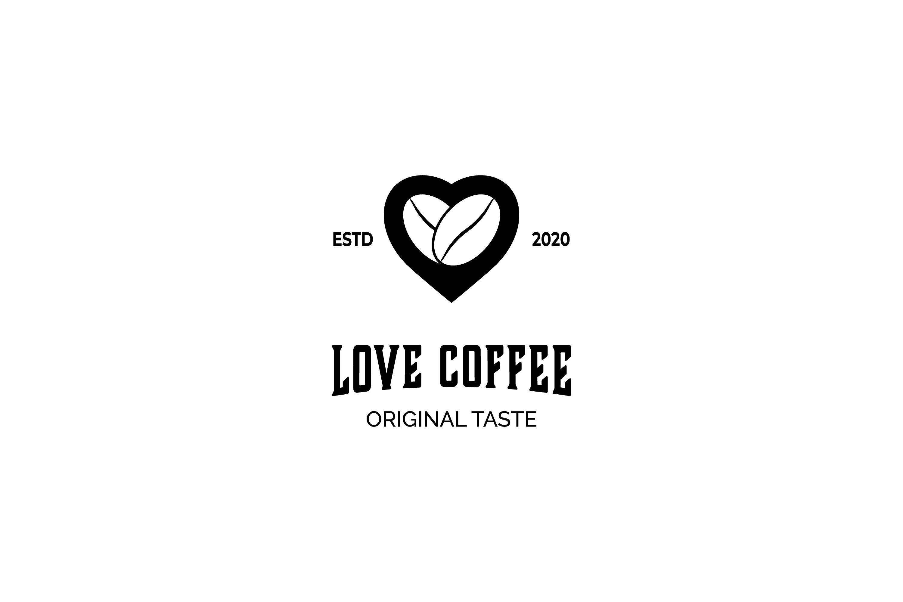Vintage love coffee logo design, image size:3000x2000