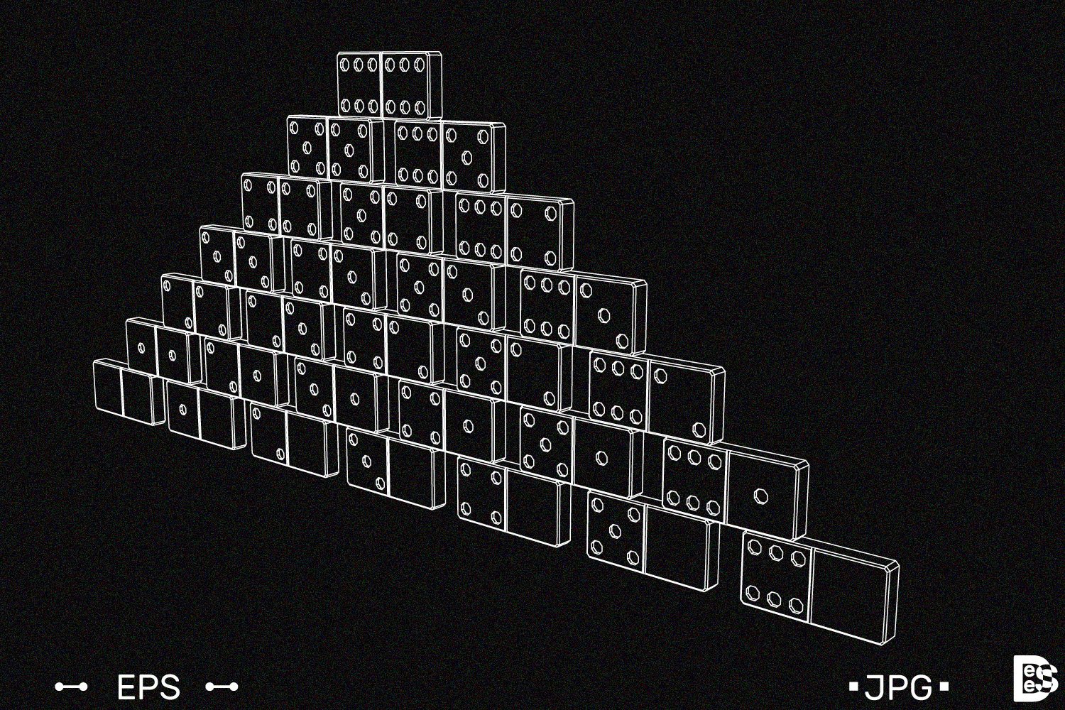 Pyramid of dominoes. 3d Vector illustration (1003536) | Illustrations ...