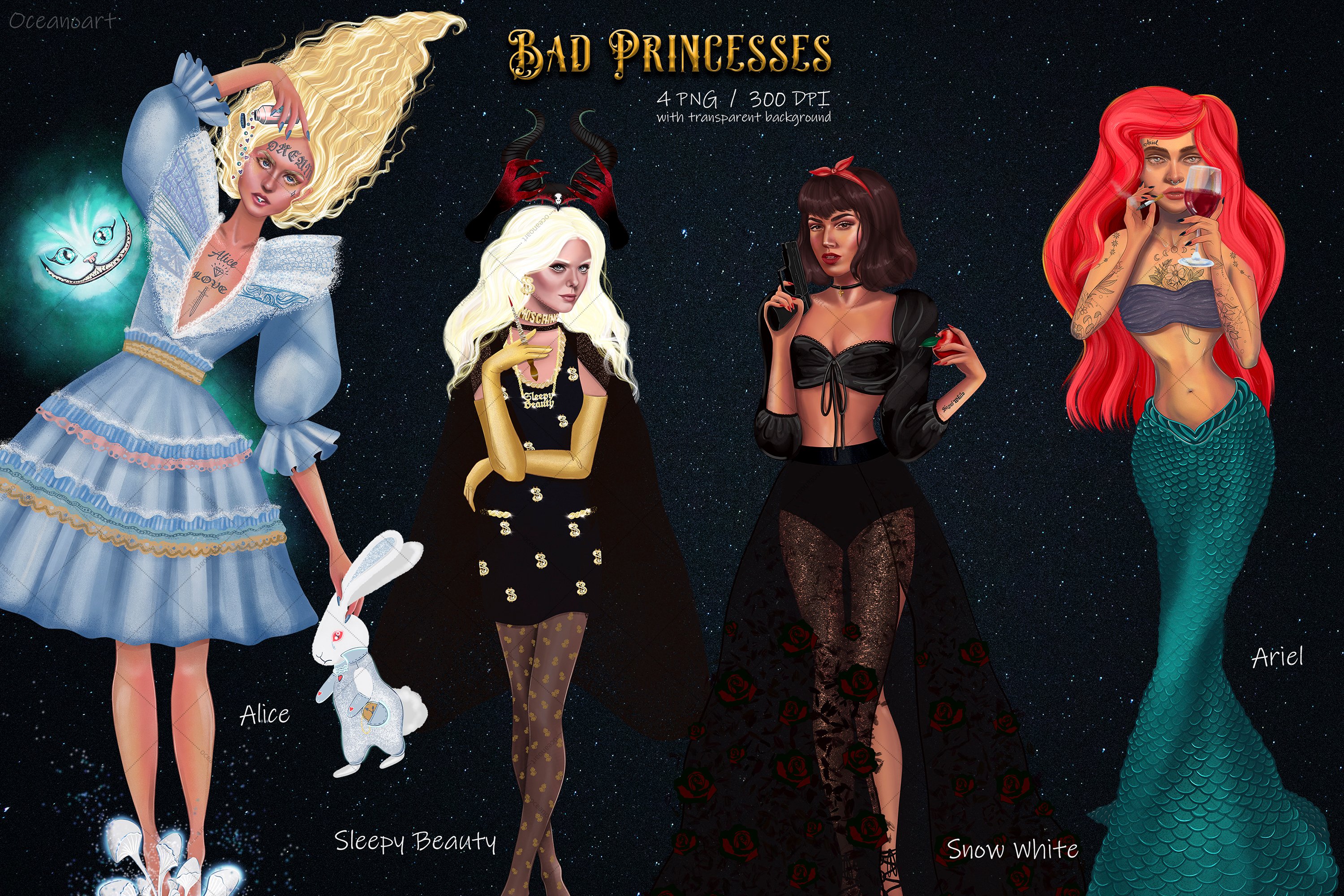 Bad Princesses (732089) | Illustrations | Design Bundles