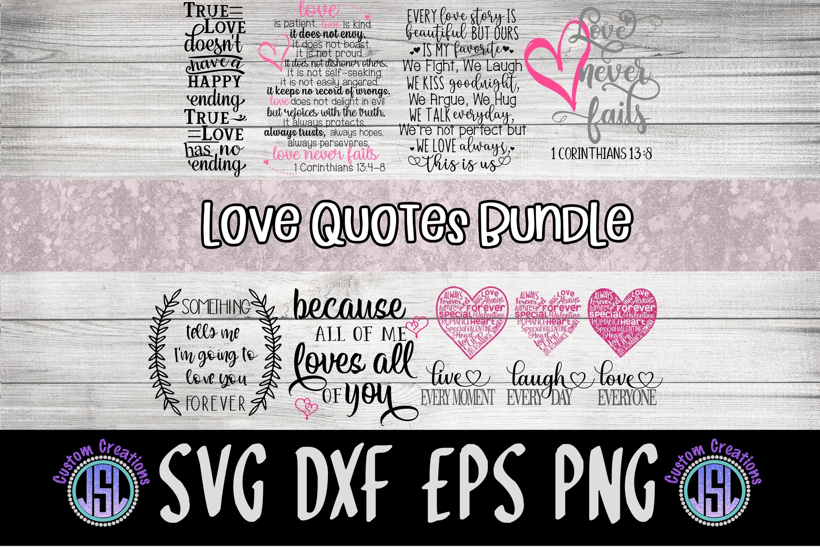 Download Love Quotes Bundle Set Of 10 Bundle Svg Dxf Eps Png 1140003 Cut Files Design Bundles