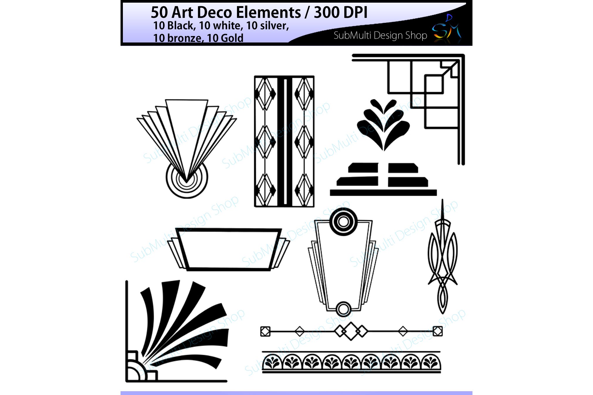 Art deco / High Quality / art deco elements / art deco element clipart