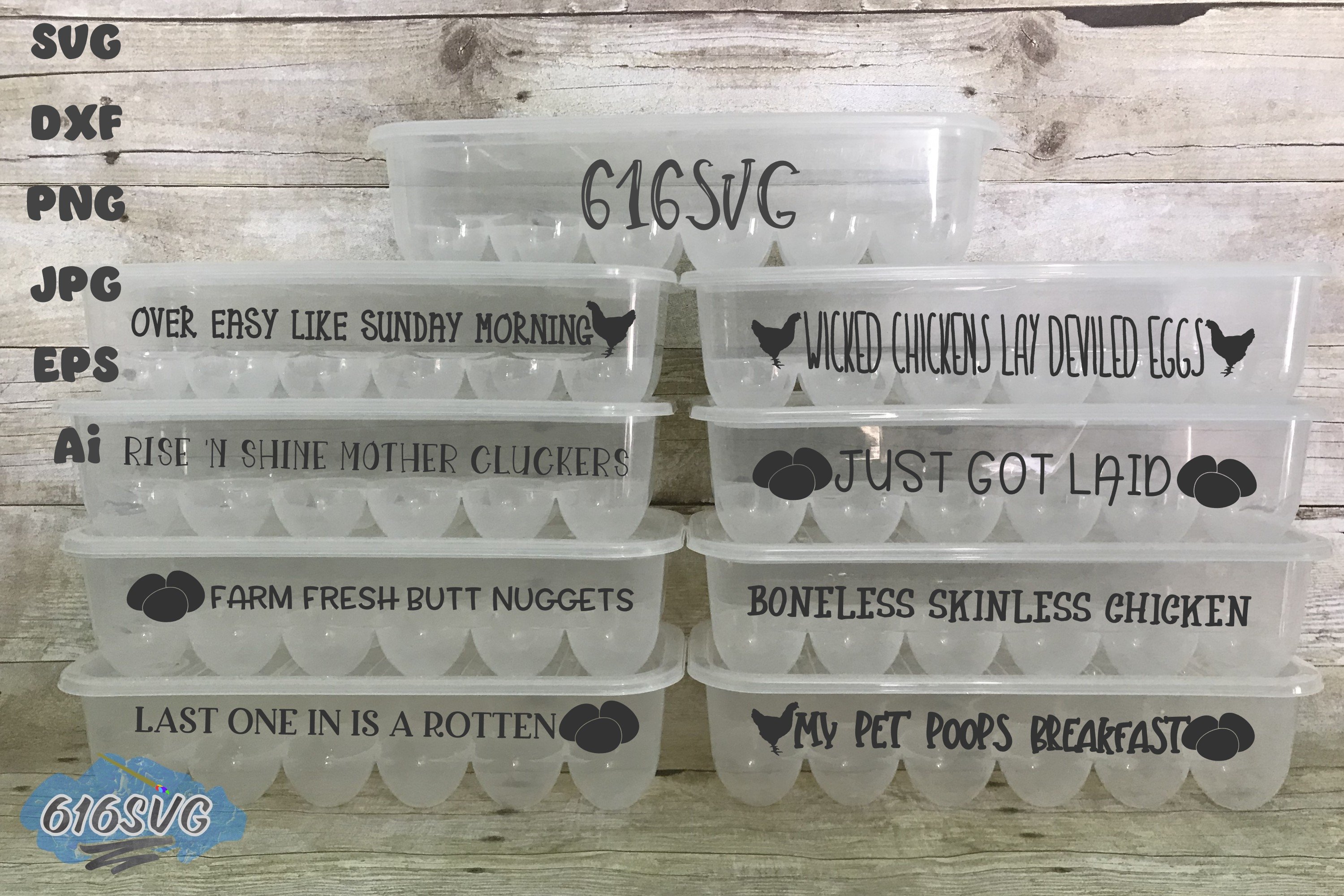 16 Egg Container Sayings (532734) | Cut Files | Design Bundles