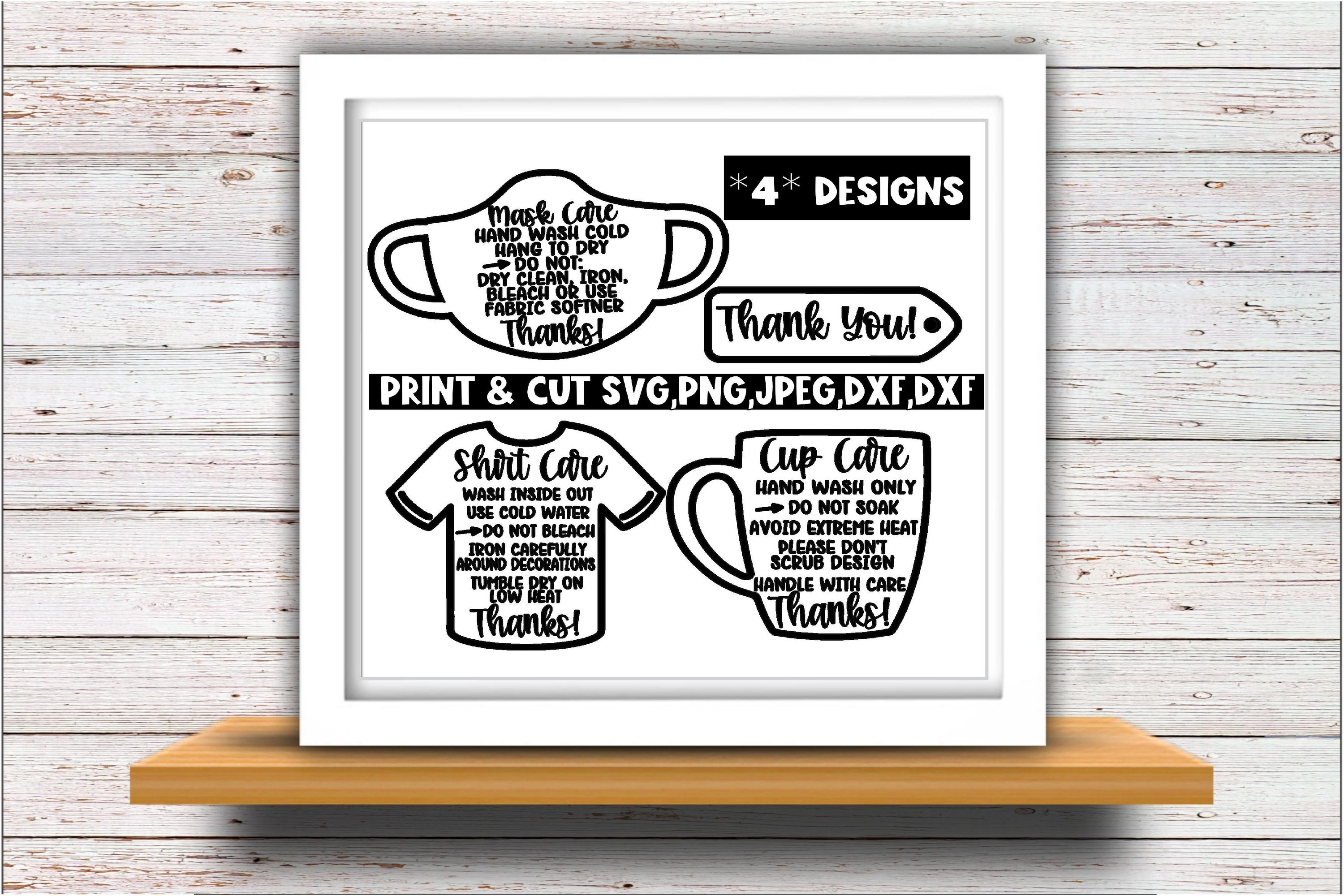 Download Face mask care instructions SVG DXF JPEG Silhouette Cameo (852355) | Cut Files | Design Bundles