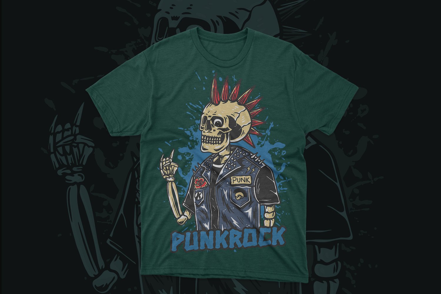 Punk Rock TShirt Design Template (545480) Illustrations Design Bundles