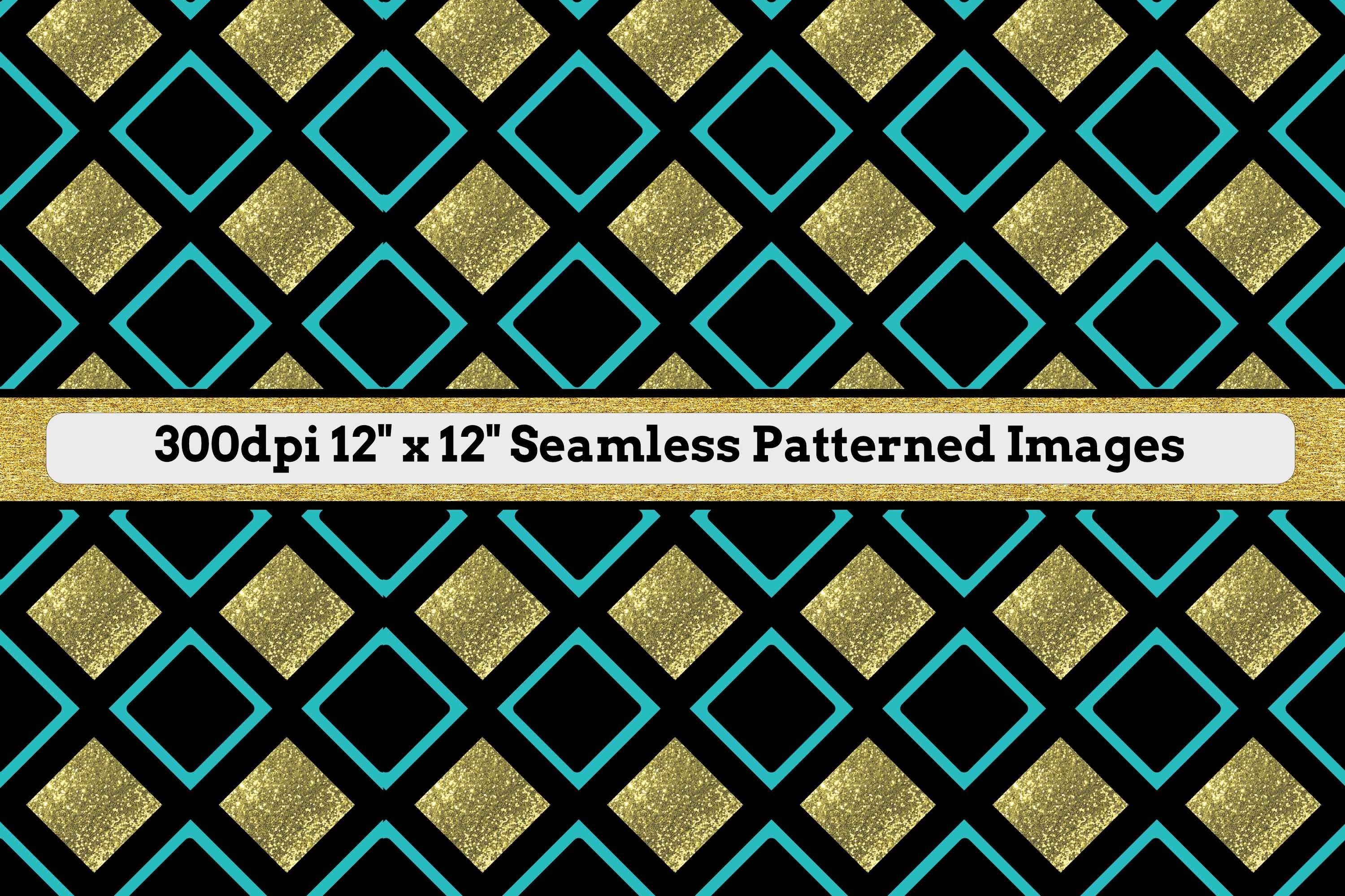 12 Seamless Pattern - 12' x 12' Black and Gold Diamond Set (624175 ...