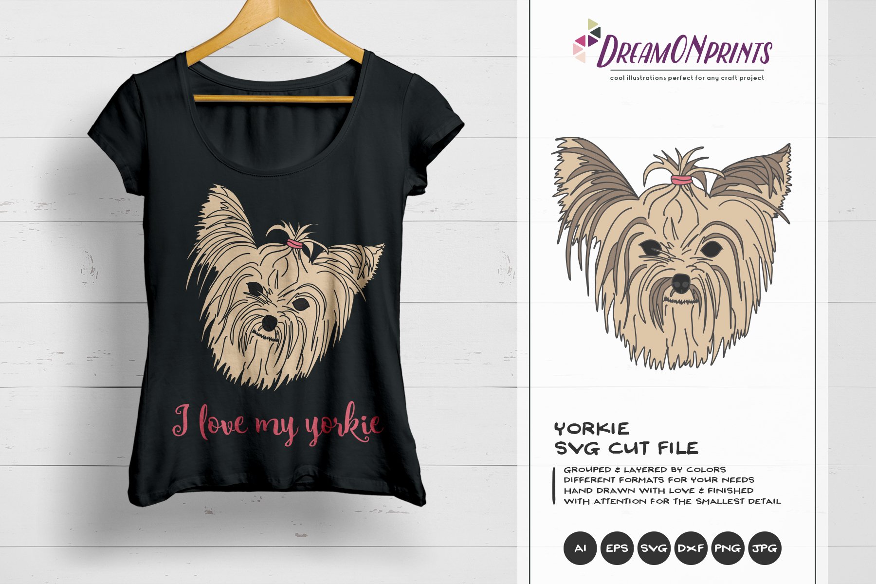 Download Yorkie Svg Yorkshire Terrier Svg Illustration 192642 Cut Files Design Bundles