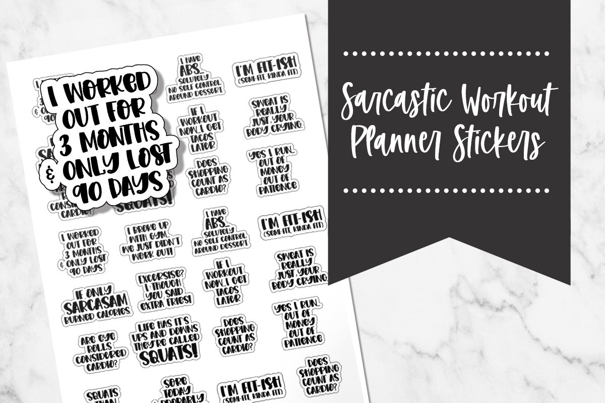 Sarcastic Workout Planner Stickers
