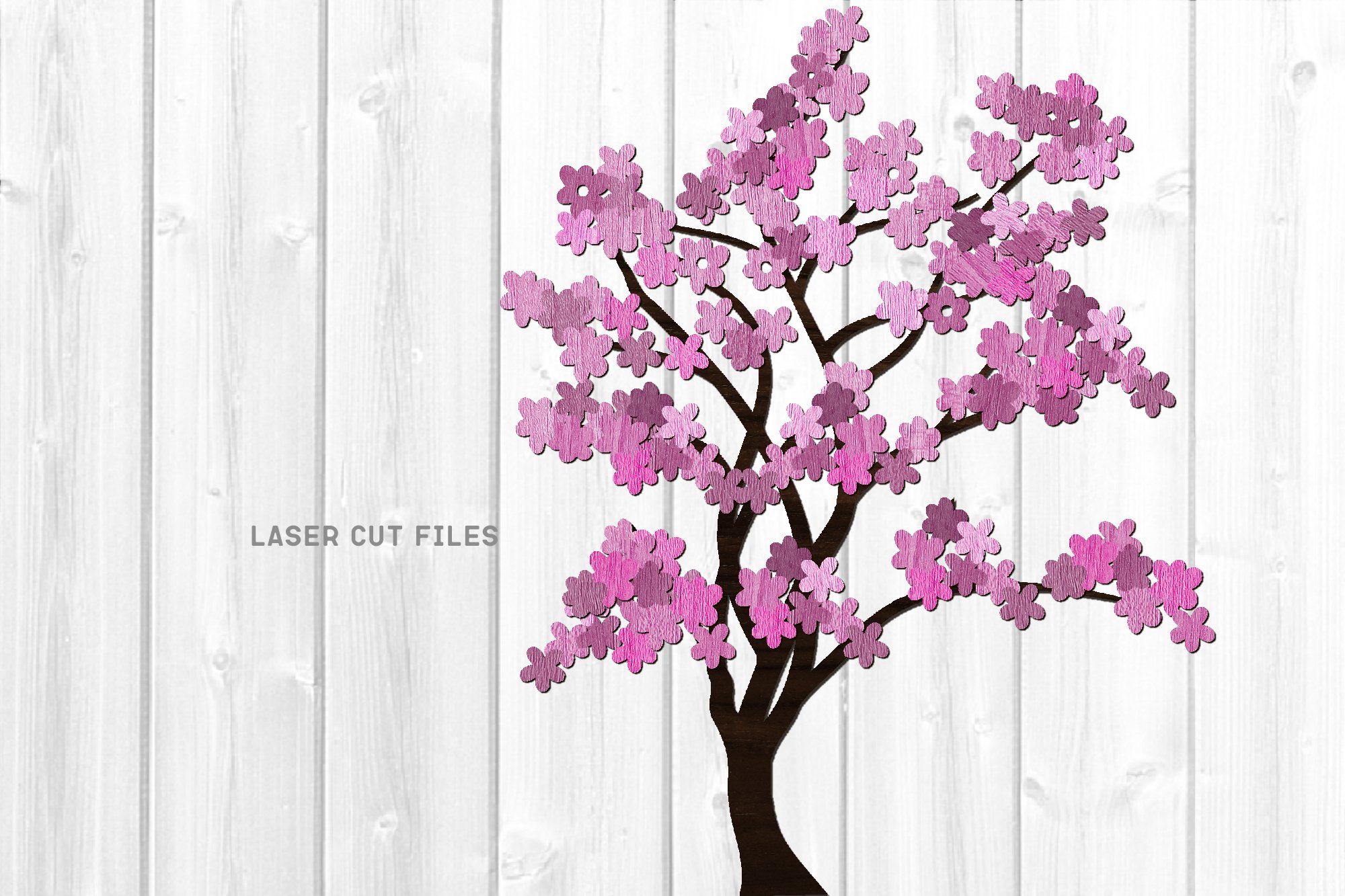 【cherry blossoms】 天然素材 格子模様ラグ Cherry Blossom Tree SVG Glowforge Laser Cut Files