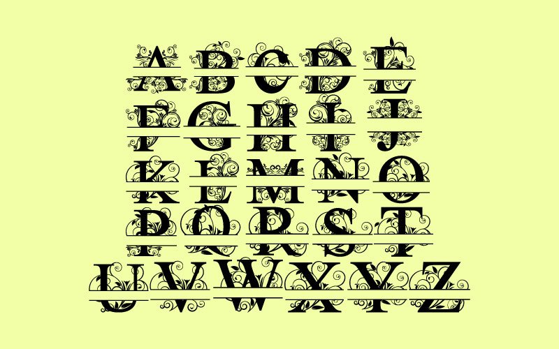 Download Split Letters A-Z SVG Vectors Svg Dxf Png Jpg Eps (64129 ...