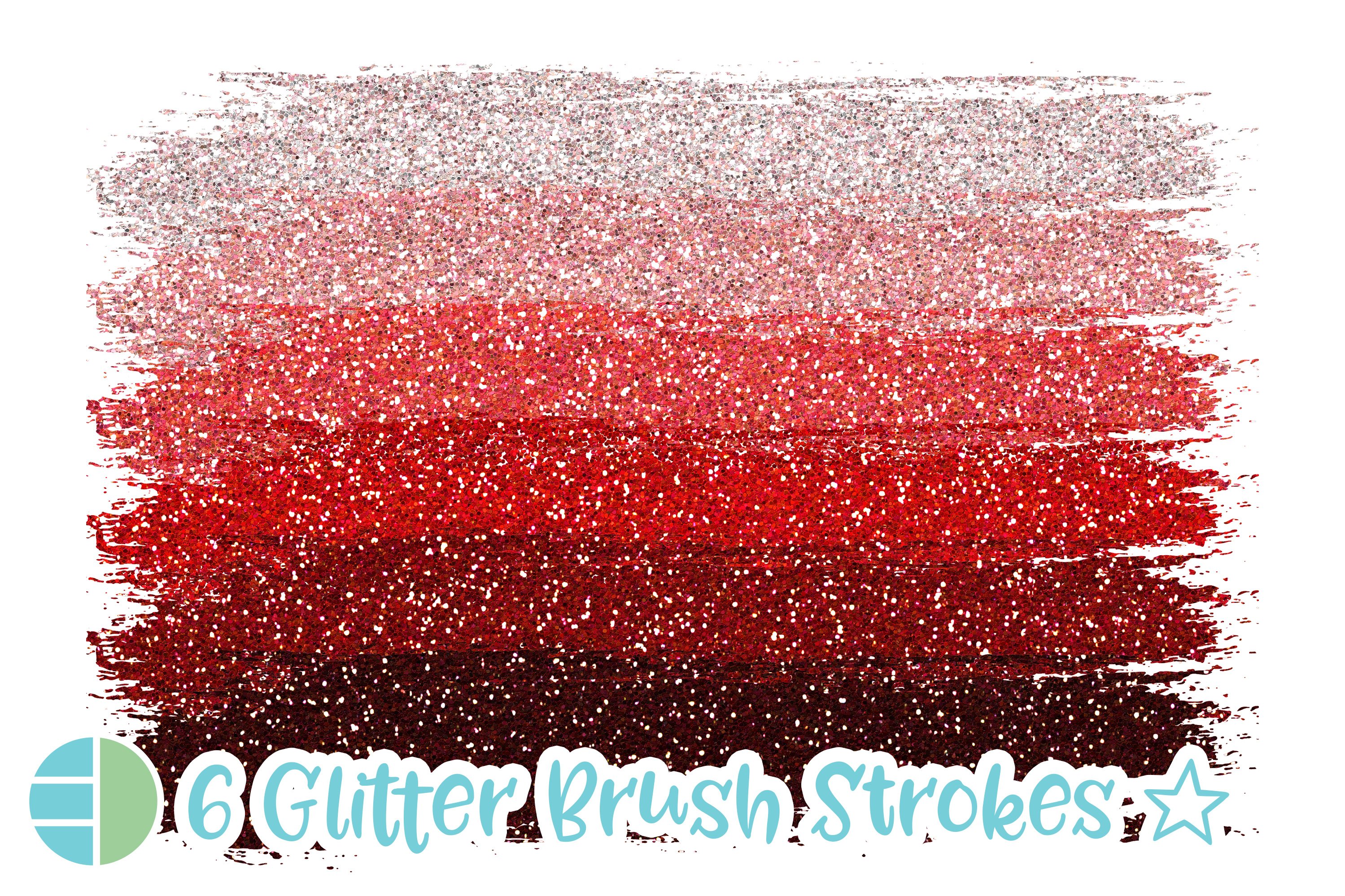 Brush Strokes Valentine Red Glitter Ombre PNG Bundle Pack