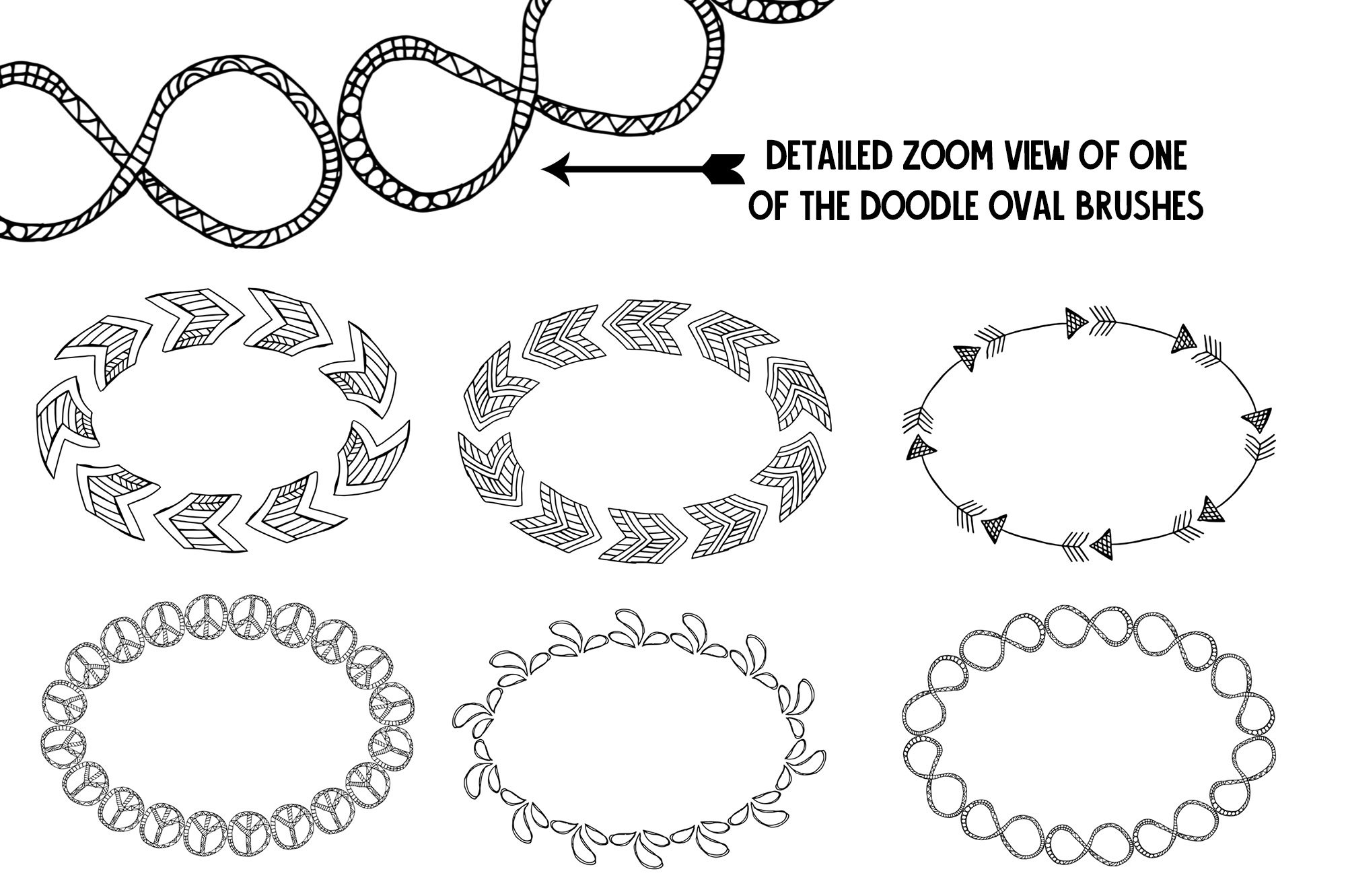 Doodle Oval Brushes (515927) Add ons Design Bundles