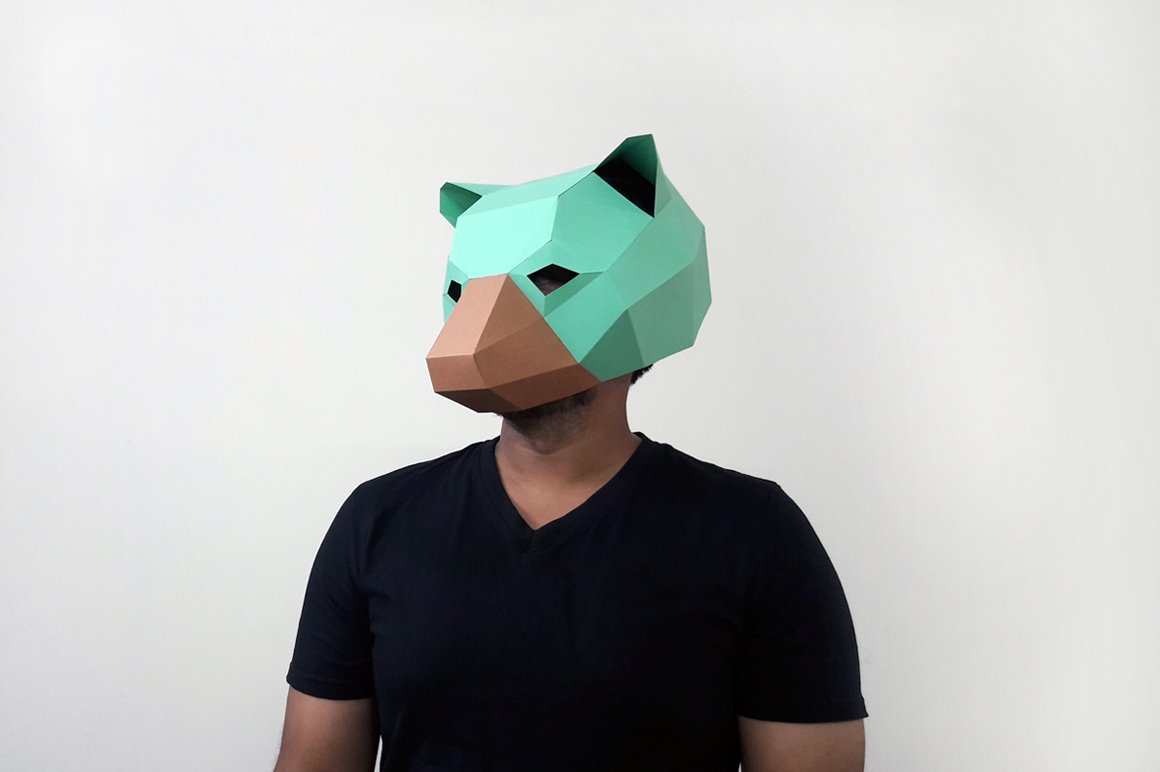 DIY Bear Mask - 3d papercraft (21793) | Printables | Design Bundles