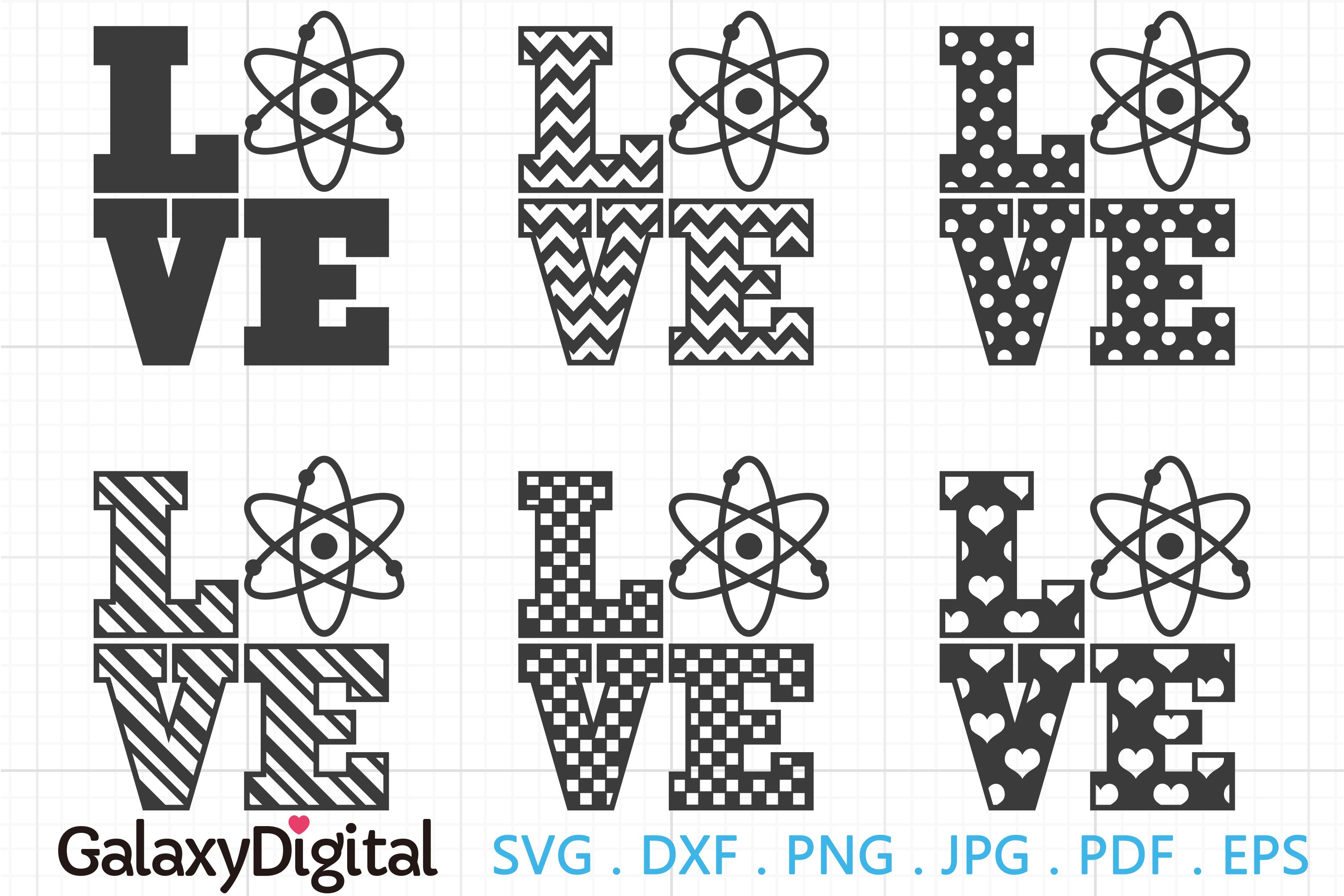 Love Science SVG, Back to School SVG, Atom SVG