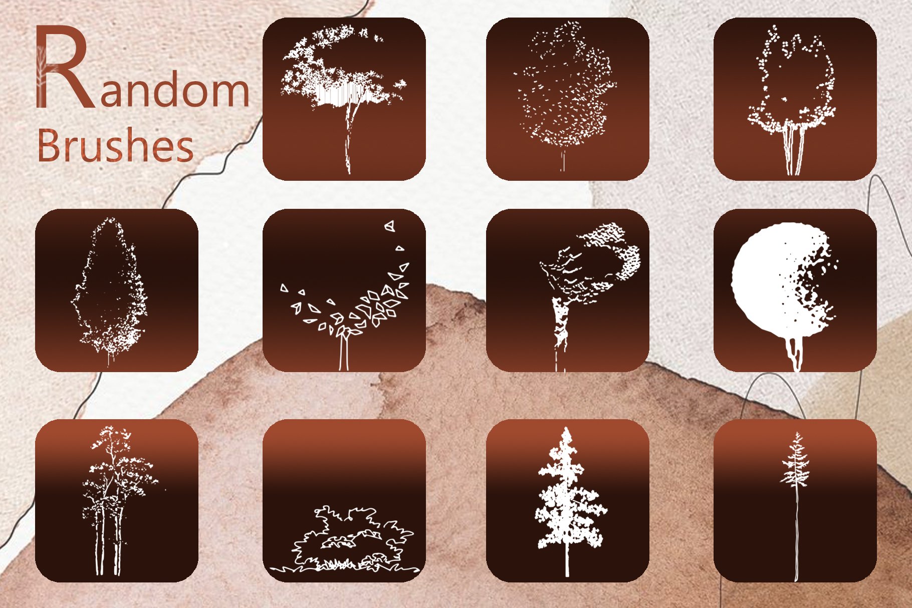 Architectural Tree Brushes (545447) Brushes Design Bundles