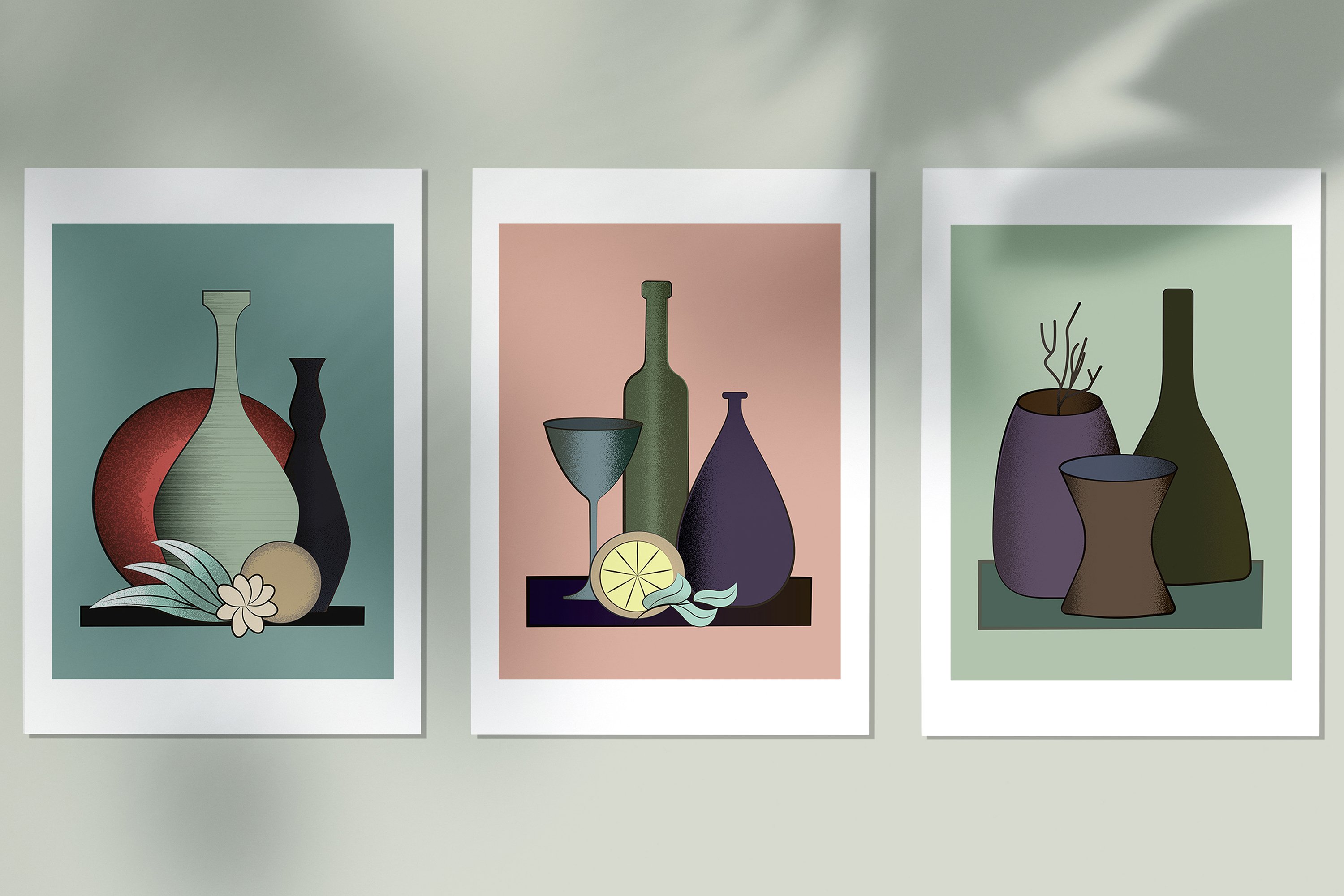 Still Life Printable. Abstract Modern Art set of 3 prints