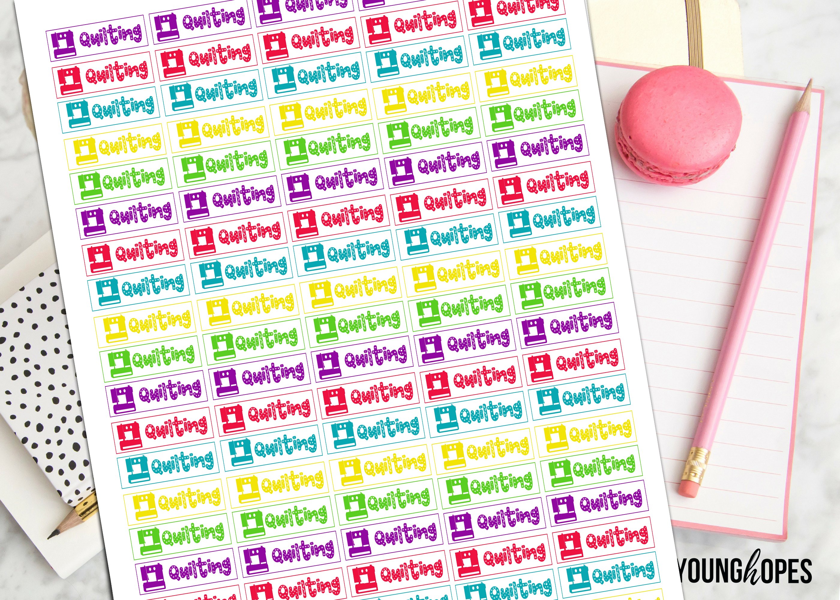 Custom Quilting Planner Stickers