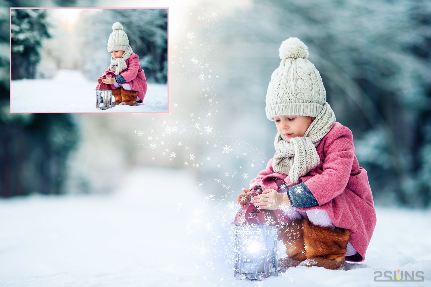 30 Christmas Photo overlays, photoshop overlays, Lamp light example image 5