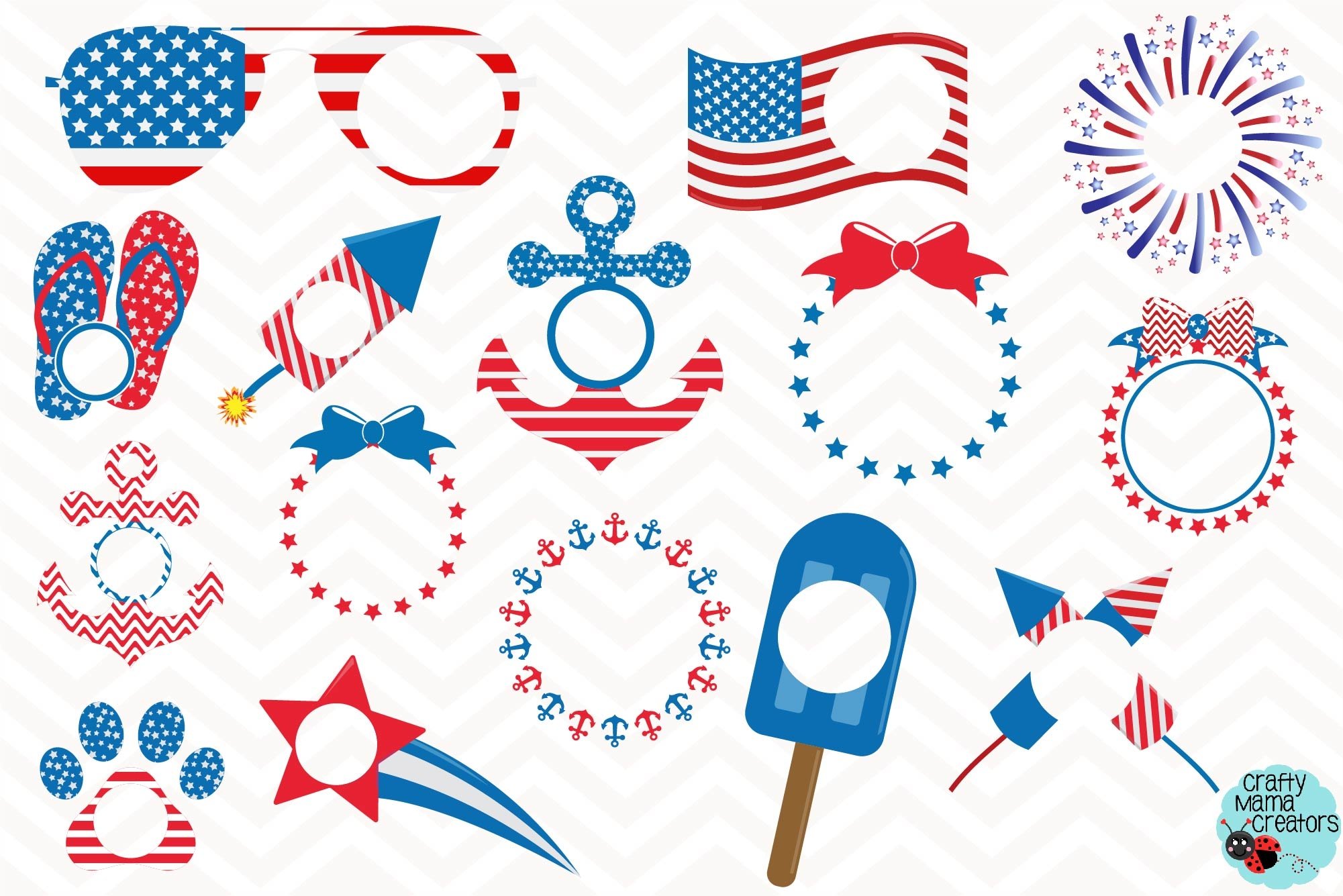 Download July 4th Svg, Red White Blue Monogram Clip Art, 4th Of ...