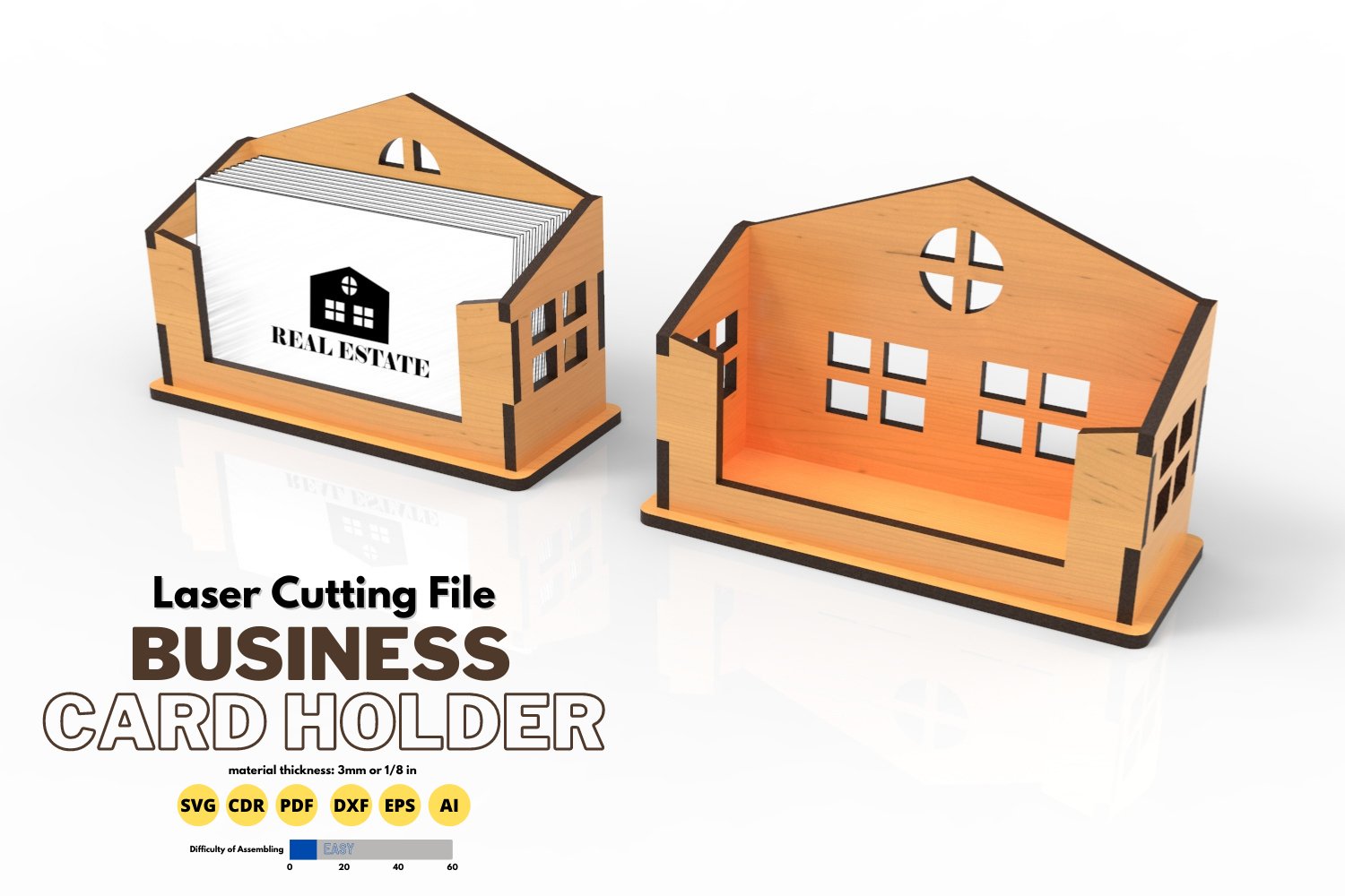 Business Card Holder laser cutting file