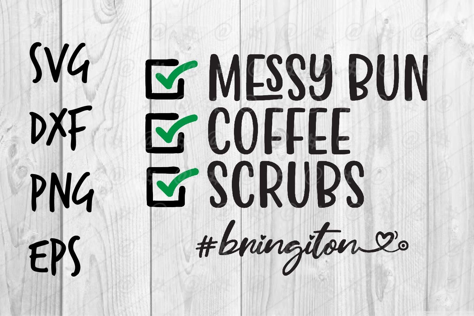 Messy bun Coffee Scrubs SVG design (569291) | Printables | Design Bundles