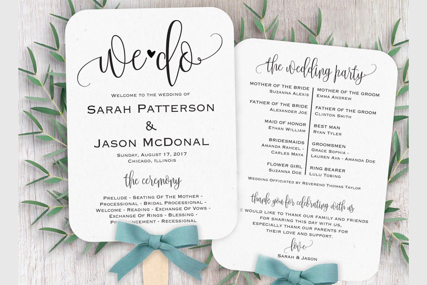 Wedding program fan (344779)