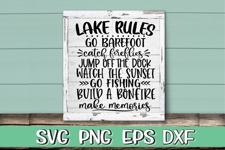 Lake Rules Sign SVG PNG EPS DXF (828432) SVGs Design Bundles