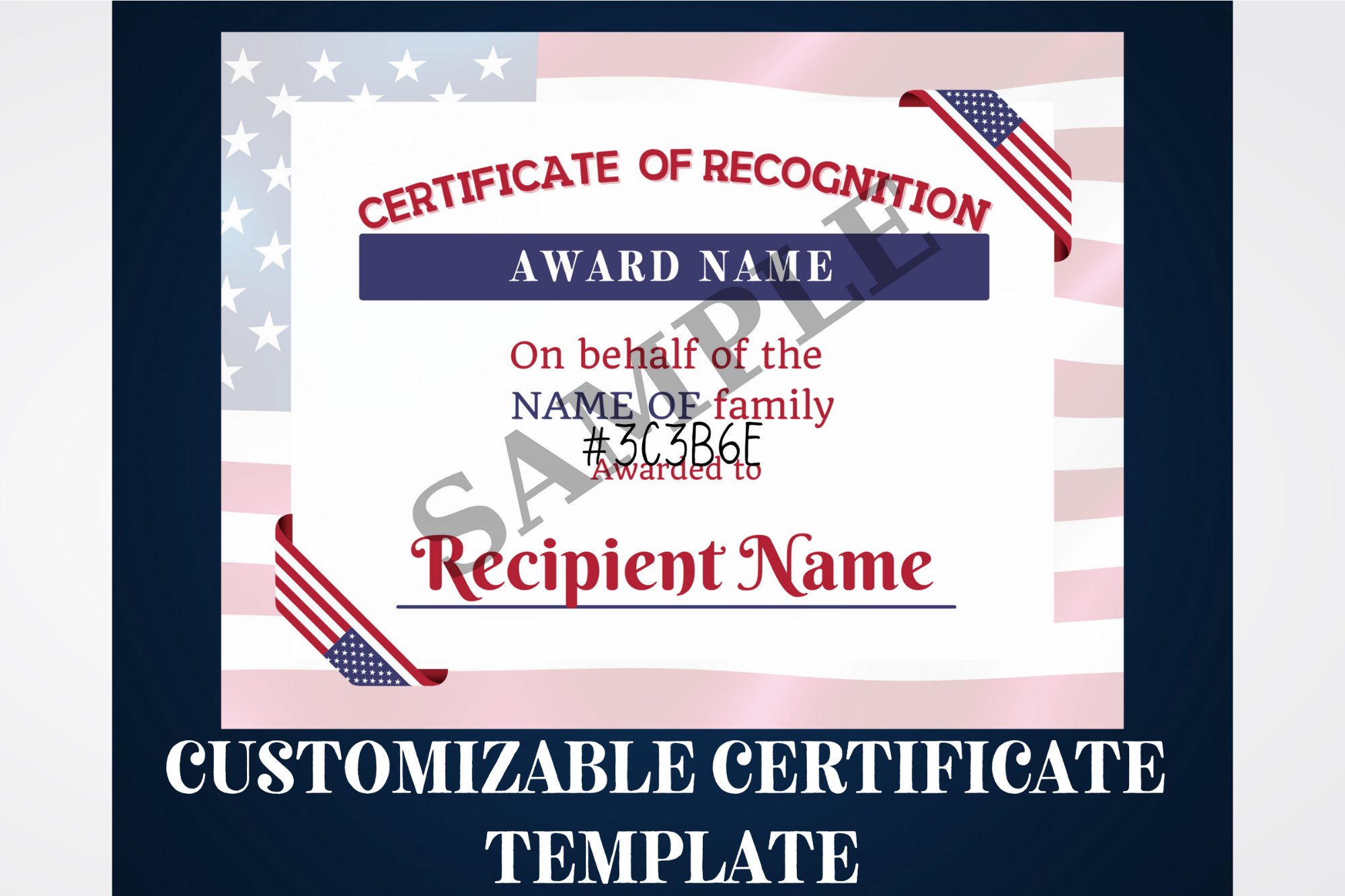 Editable Family Reunion Award, Patriotic Certificate US Flag for Free Printable American Flag Certificate Template