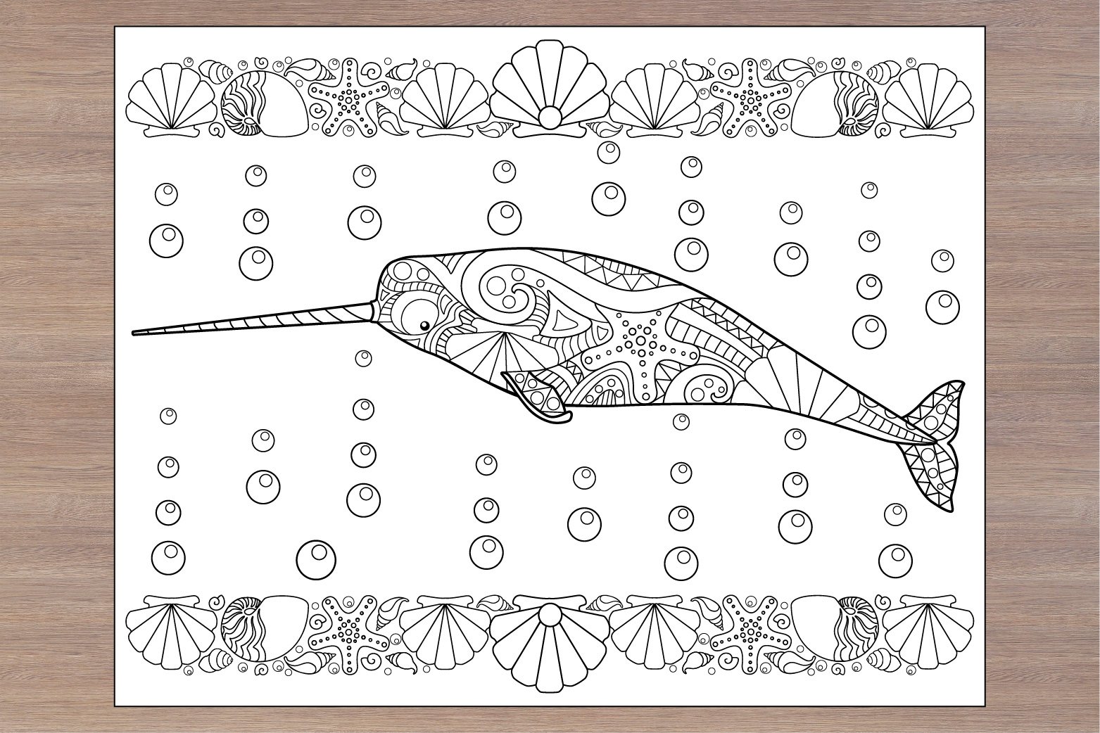 Coloring pages: narwhal. Little cute lady narwhal smiles. Stock Vector by  ©ya-mayka 128071118, image size:1563x1042