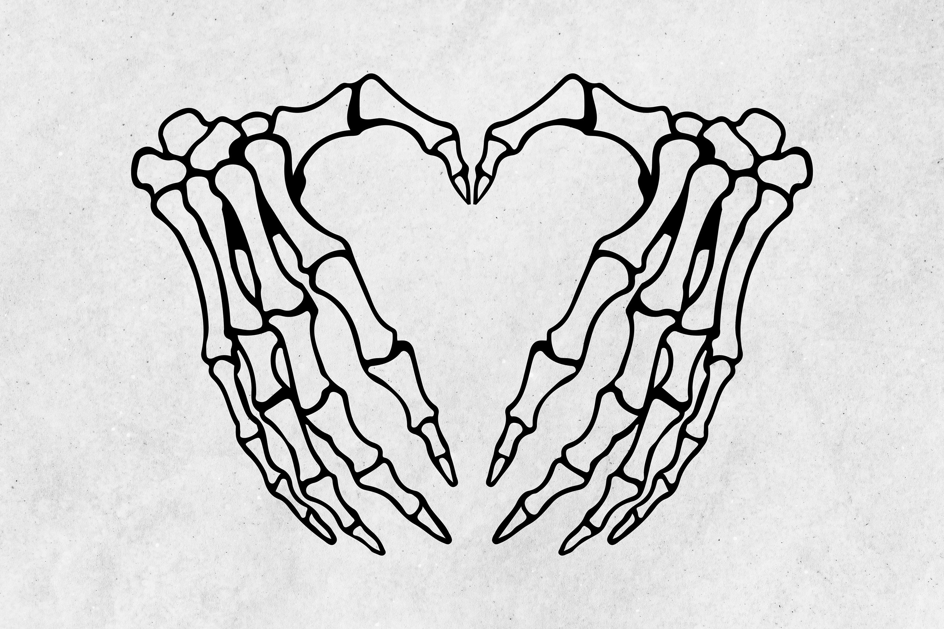 New Custom Designed Gray Beanie with Skeleton Hands Heart. Dead Chillin main image 2