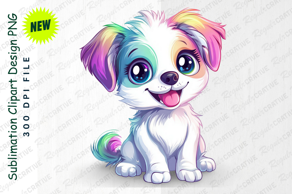 Happy Dog Vector Illustration Closeup Portrait Clipart